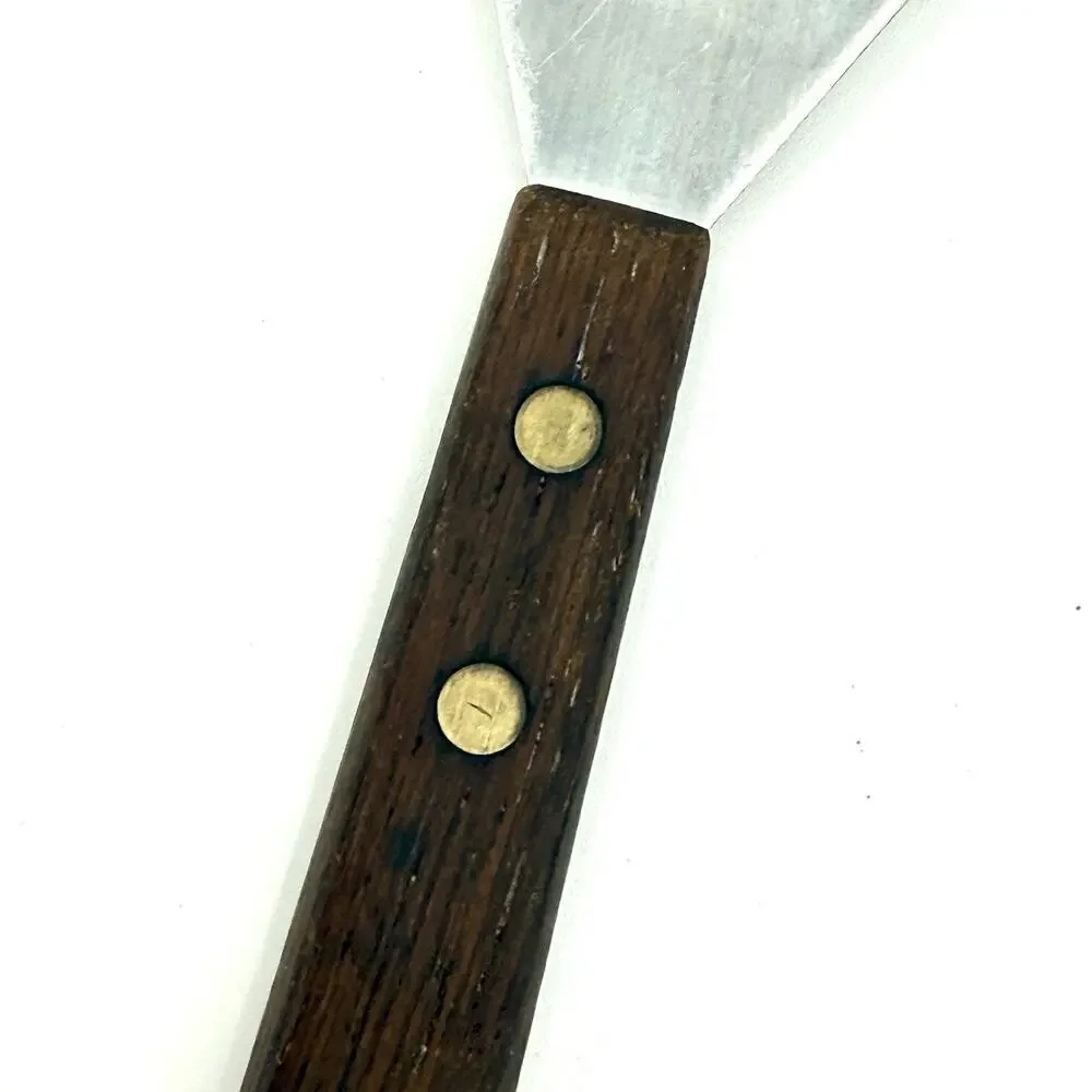 Mini 8 inch Spatula Stainless Steel Made In Japan Wooden Handle Vintage